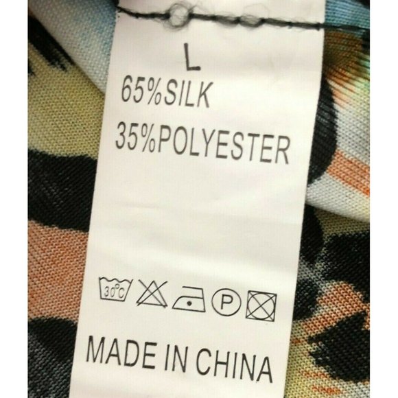 Maxi Dress Blue Womens Large Bathing Suit Cover MuMu Silk Blend Elastic Back NWT - Picture 9 of 9